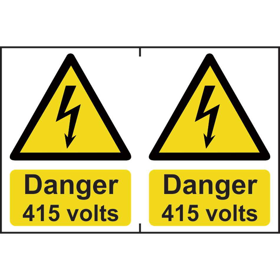 Danger 415 volts - PVC (300 x 200mm) 