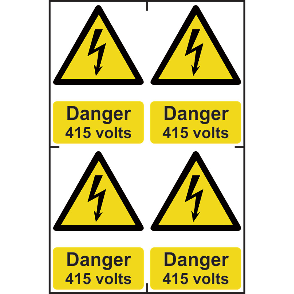 Danger 415 volts - PVC (200 x 300mm) 