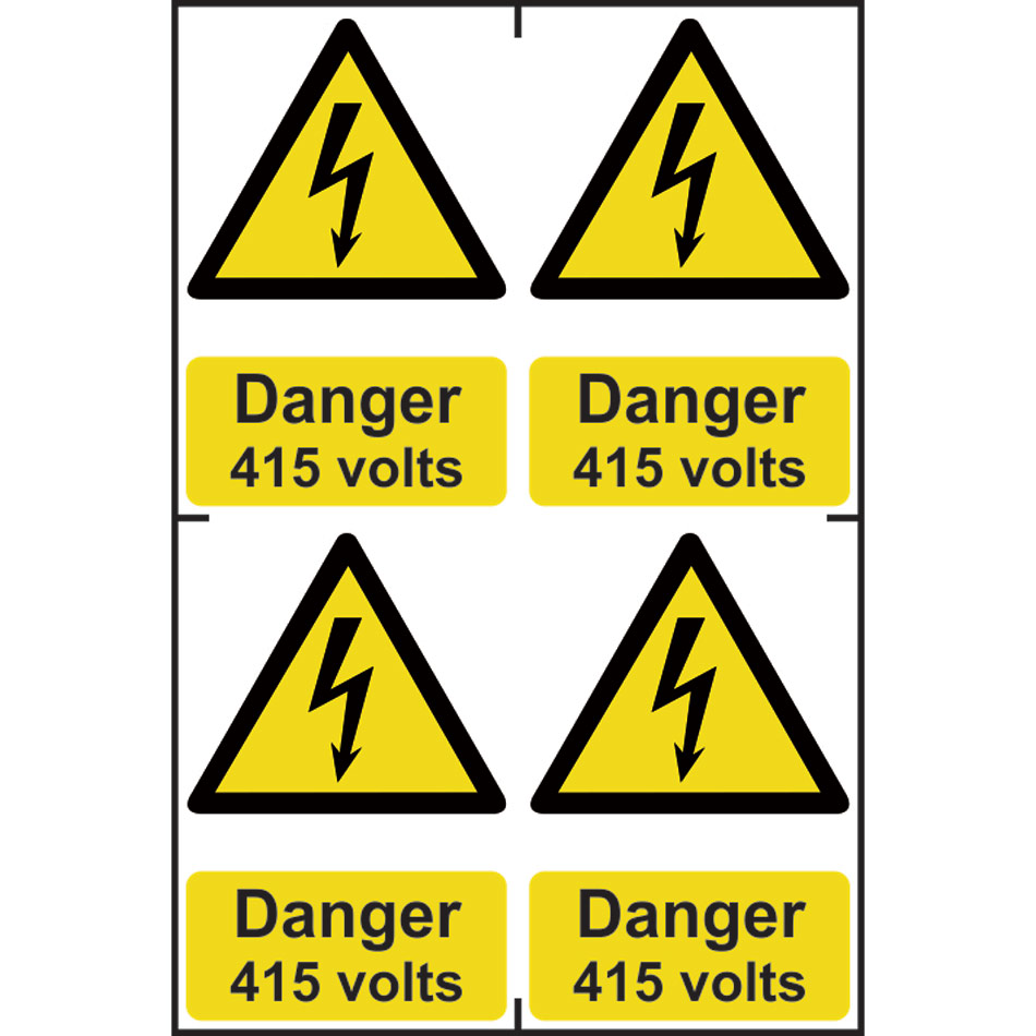 Danger 415 volts - PVC (200 x 300mm) 