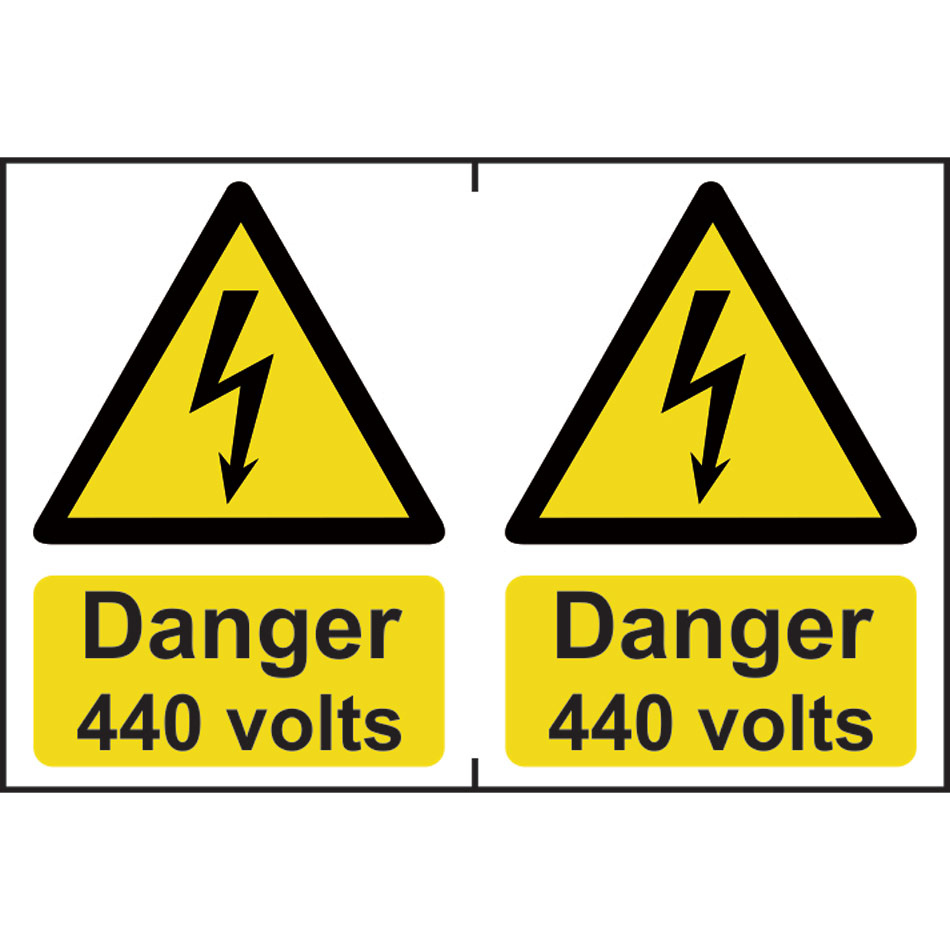 Danger 440 volts -  PVC (300 x 200mm) 