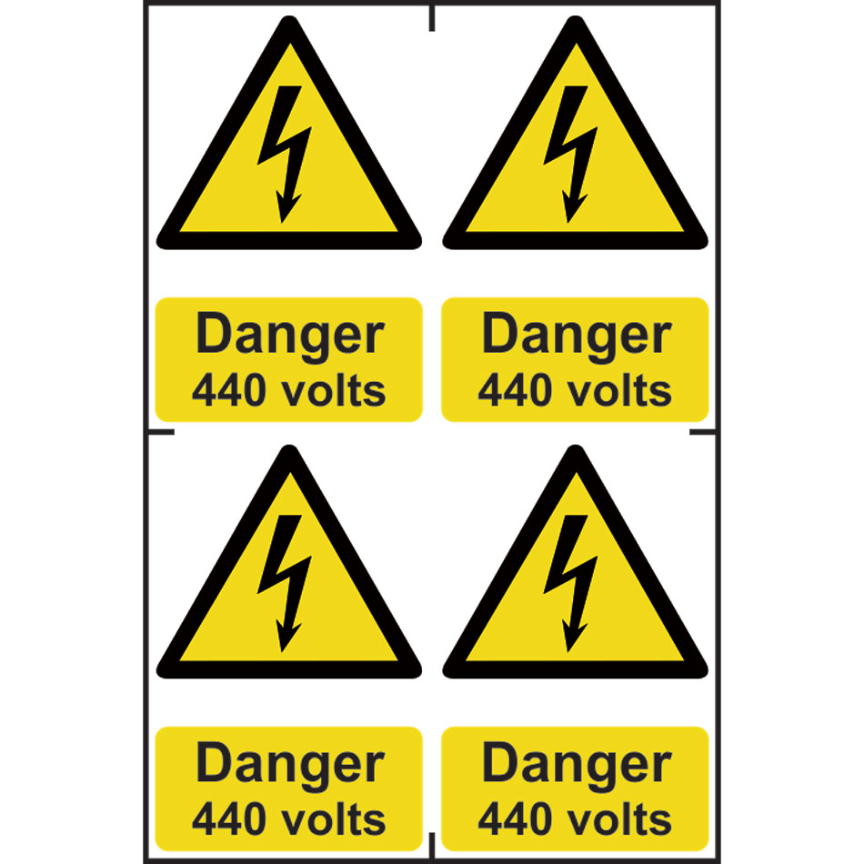 Danger 440 volts -  PVC (200 x 300mm) 