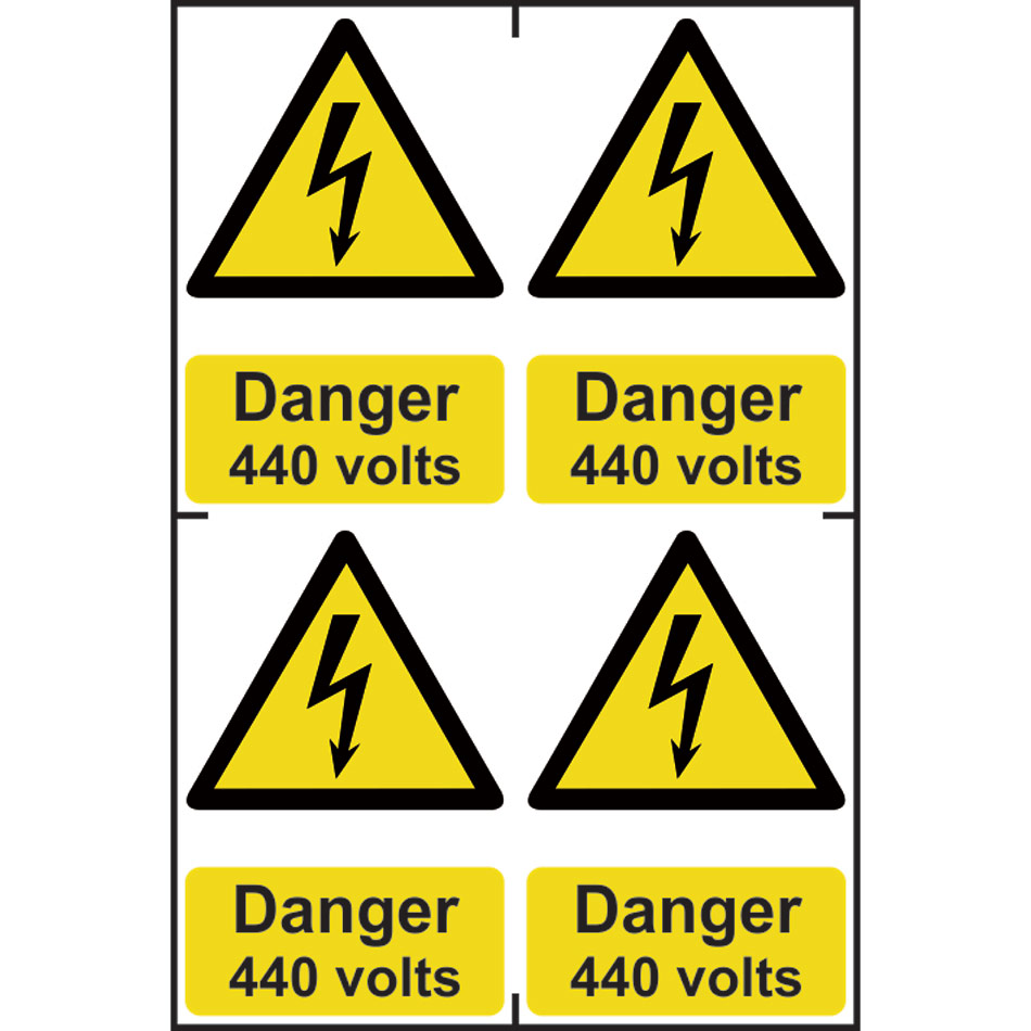 Danger 440 volts -  PVC (200 x 300mm) 