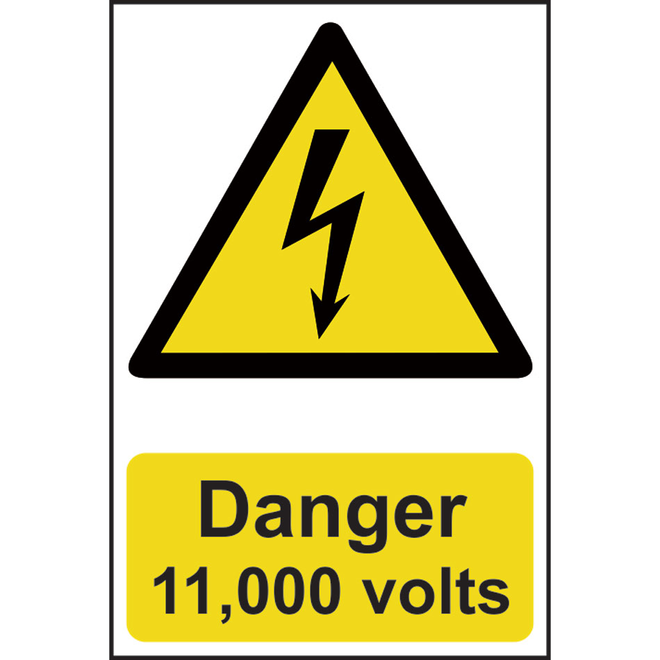 Danger 11000 volts - PVC (200 x 300mm)