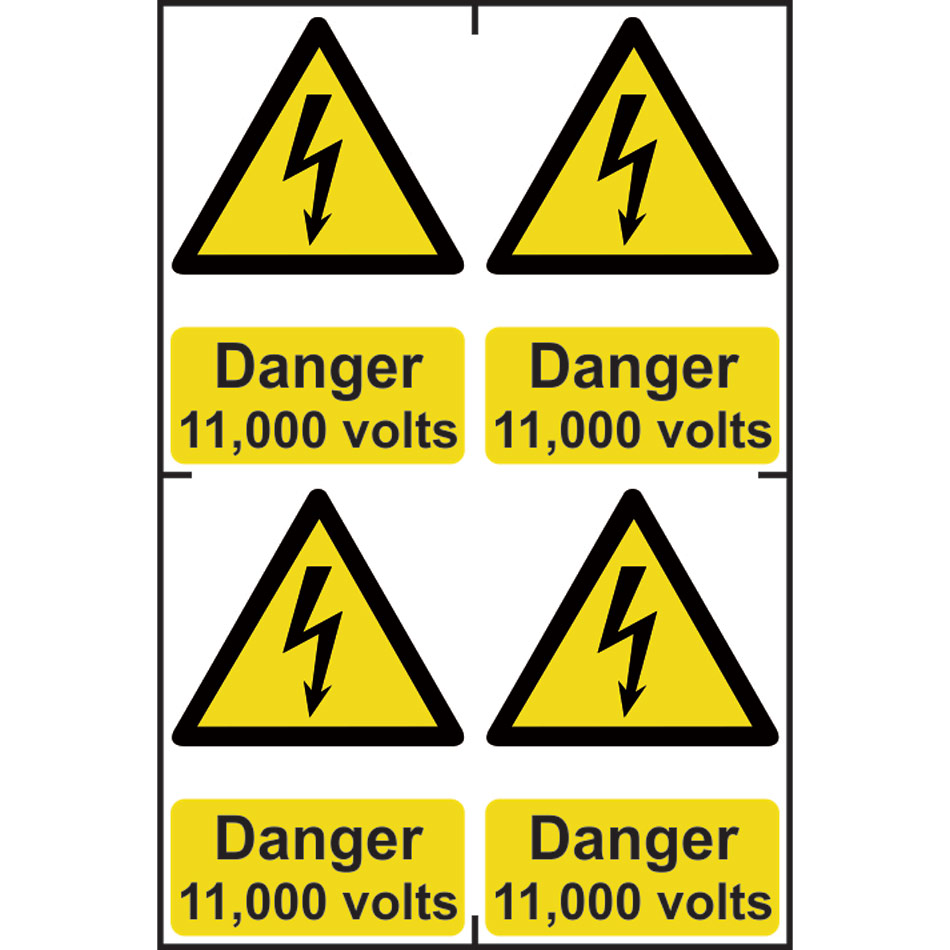 Danger 11000 volts - PVC (200 x 300mm) 