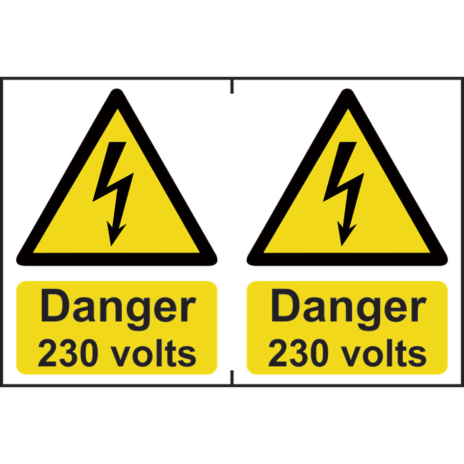 Danger 230 volts - PVC (300 x 200mm) 