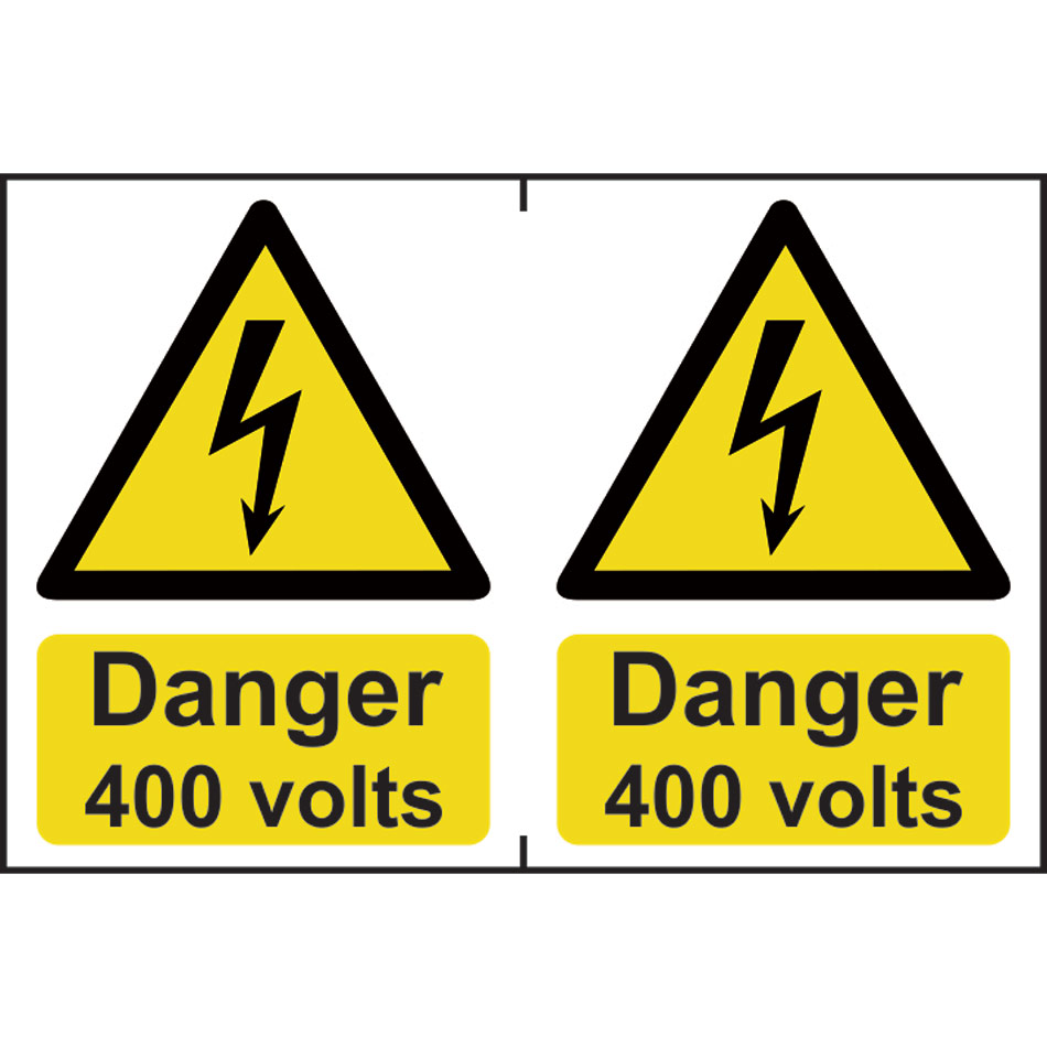 Danger 400 volts - PVC (300 x 200mm) 