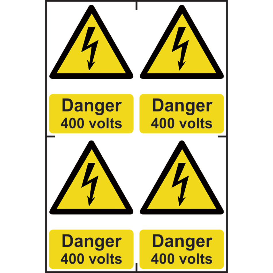 Danger 400 volts - PVC (200 x 300mm) 
