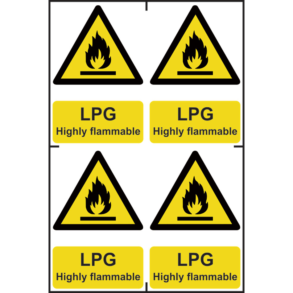 LPG Highly flammable PVC (200 x 300mm) First Safety