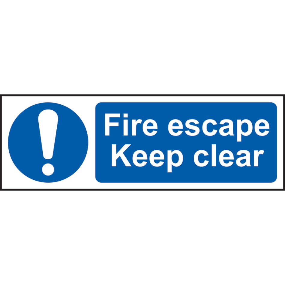 Fire escape Keep clear - RPVC (600 x 200mm)