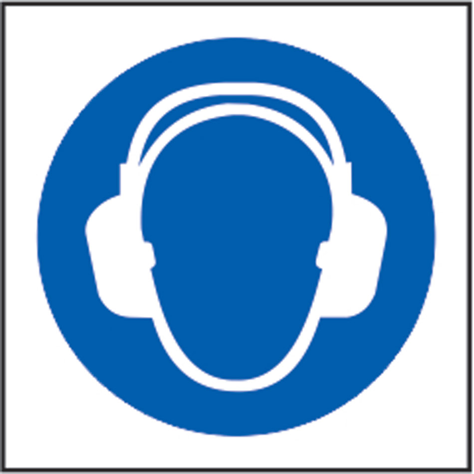 Wear ear protection symbol - SAV (100 x 100mm)