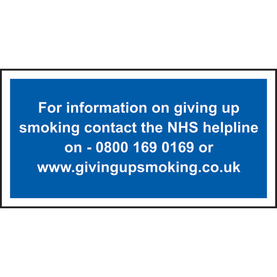 For information on giving up smoking contact - RPVC (300 x 150mm)