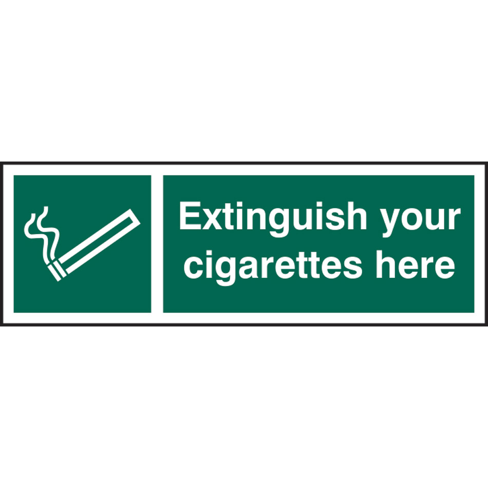Extinguish your cigarettes here - RPVC (300 x 100mm)