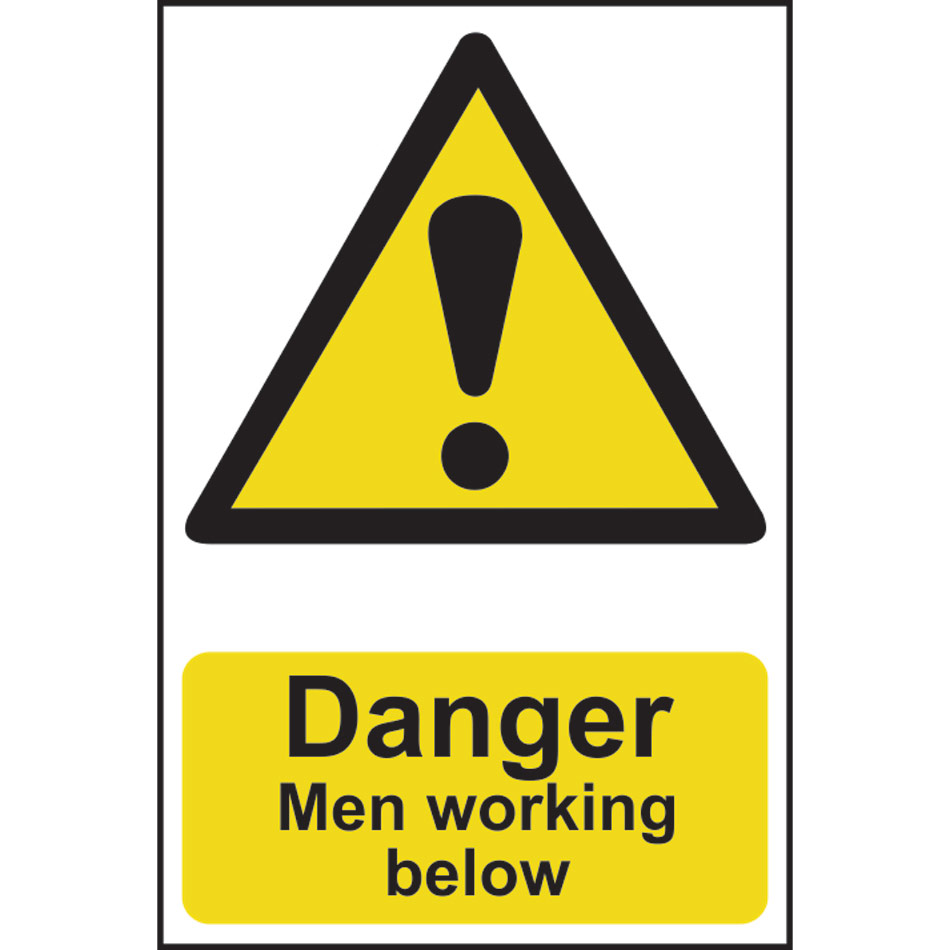 Danger Men working below - PVC (200 x 300mm)