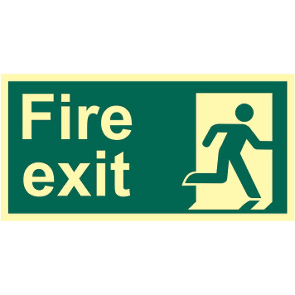 Fire exit (Man right) - Photolum. (300 x 150mm)