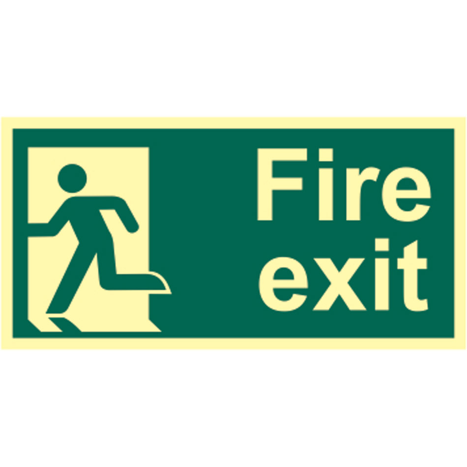 Fire exit (Man left) - Photolum. (300 x 150mm)