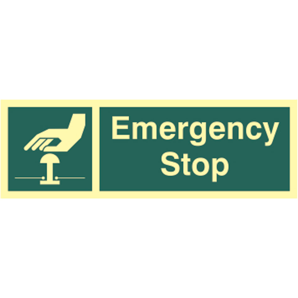 Emergency stop - Photolum. (300 x 100mm)