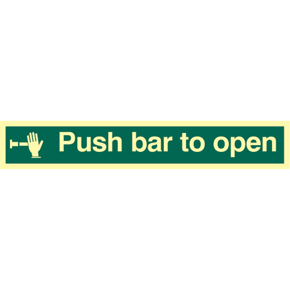Push bar to open - Photolum. (300 x 100mm)
