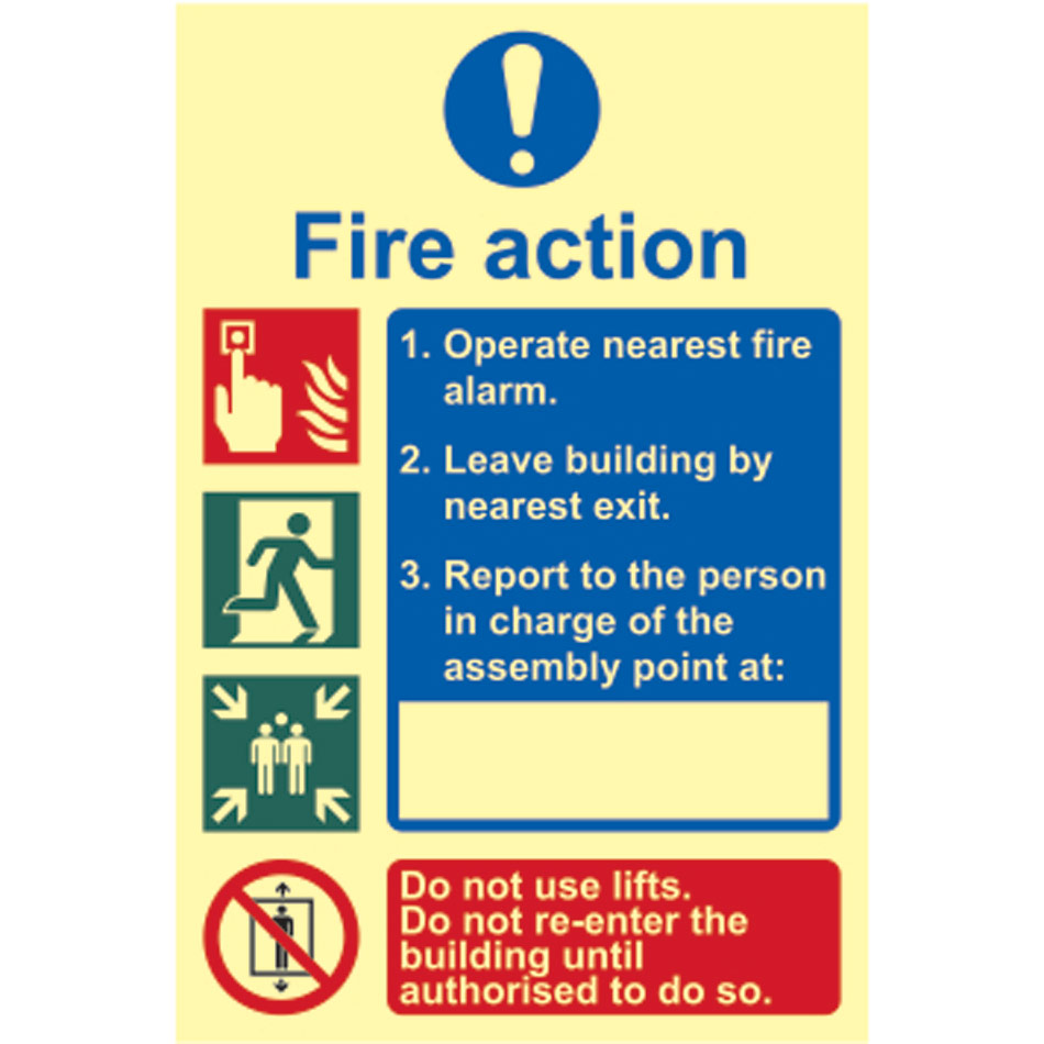 Fire action procedure - Photolum PHO (200 x 300mm)