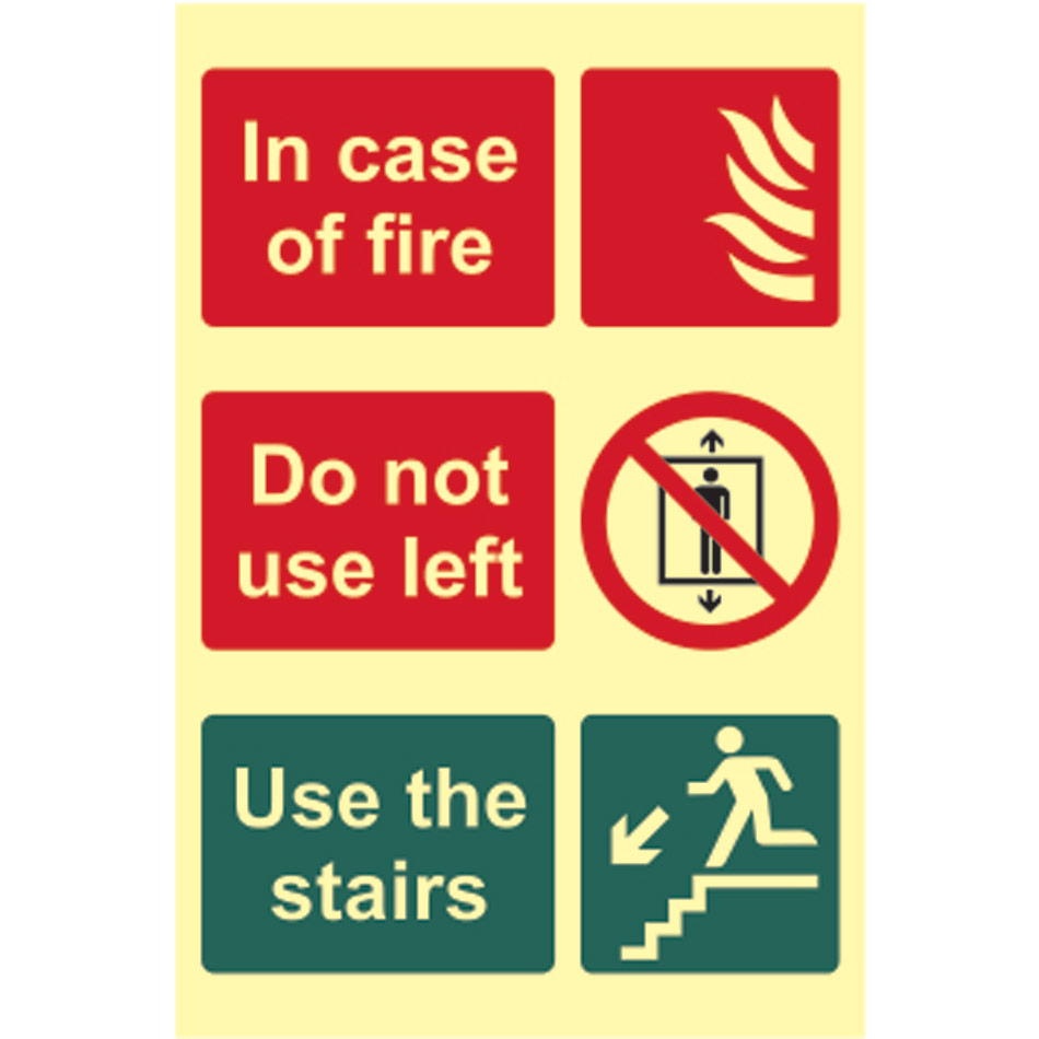 In case of fire Do not use lift Use the stairs - Photolum. (200 x 300mm)