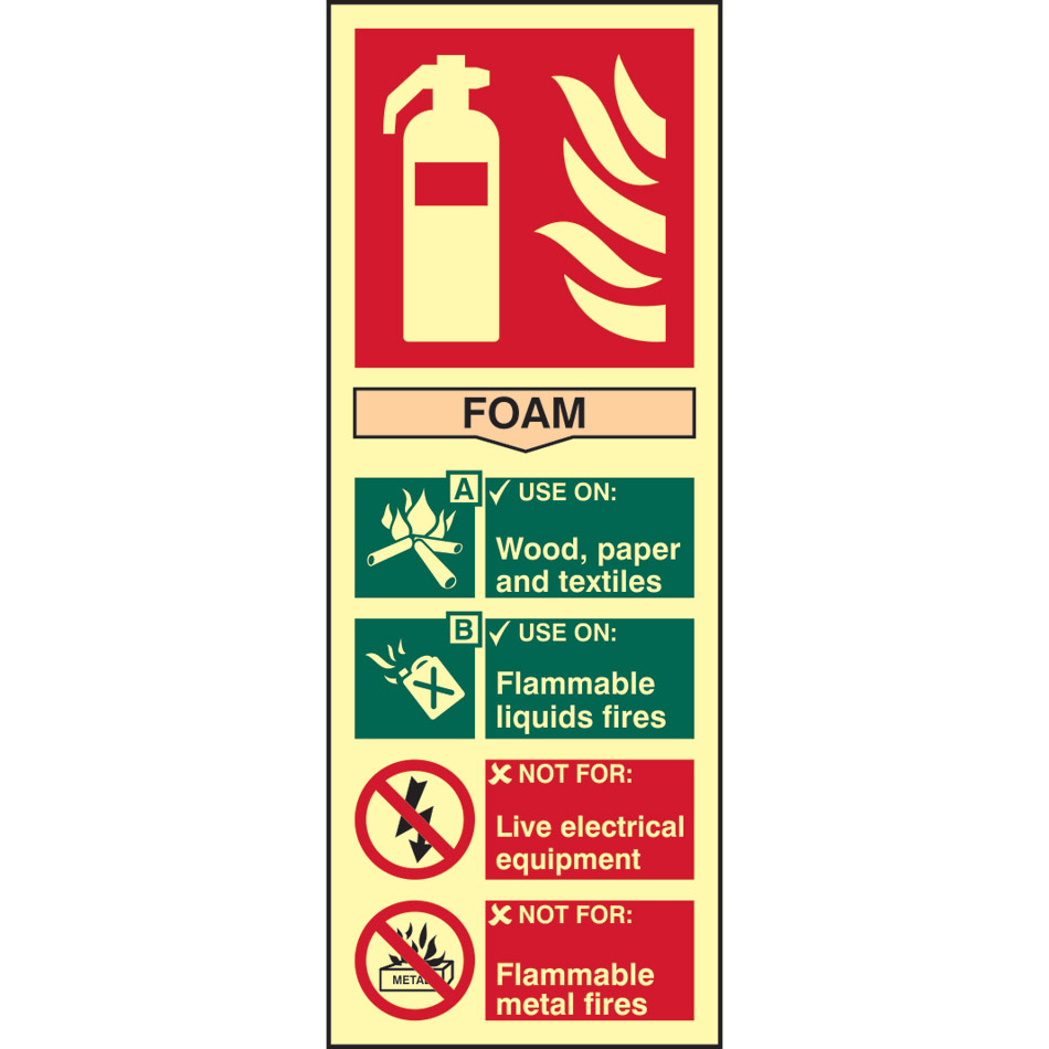 Fire extinguisher: Foam - Photolum. (202 x 82mm)
