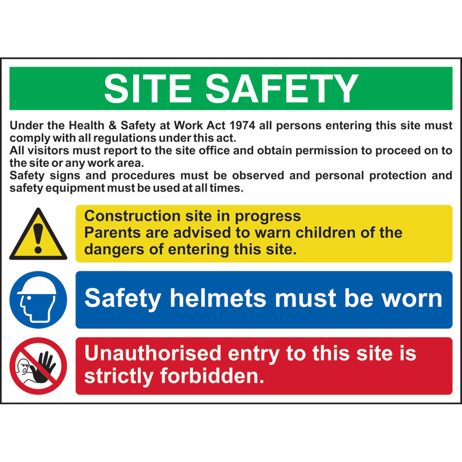 Site Safety Composite - Correx (800 x 600mm)