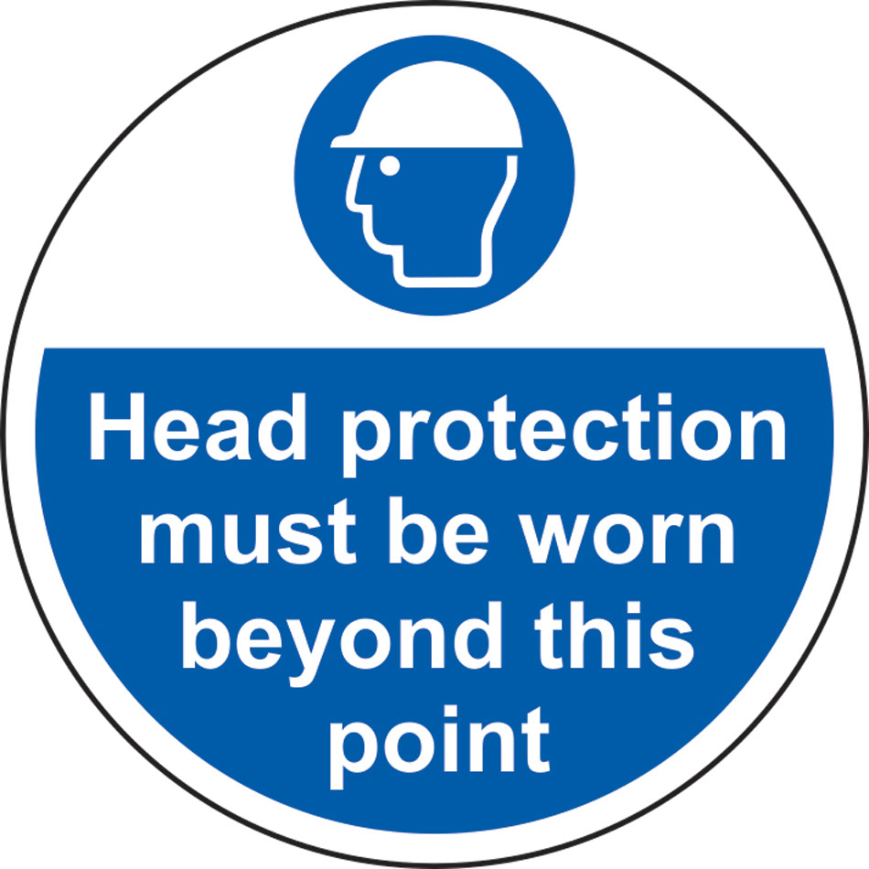 400mm dia. Head protection must be worn beyond Floor Graphic