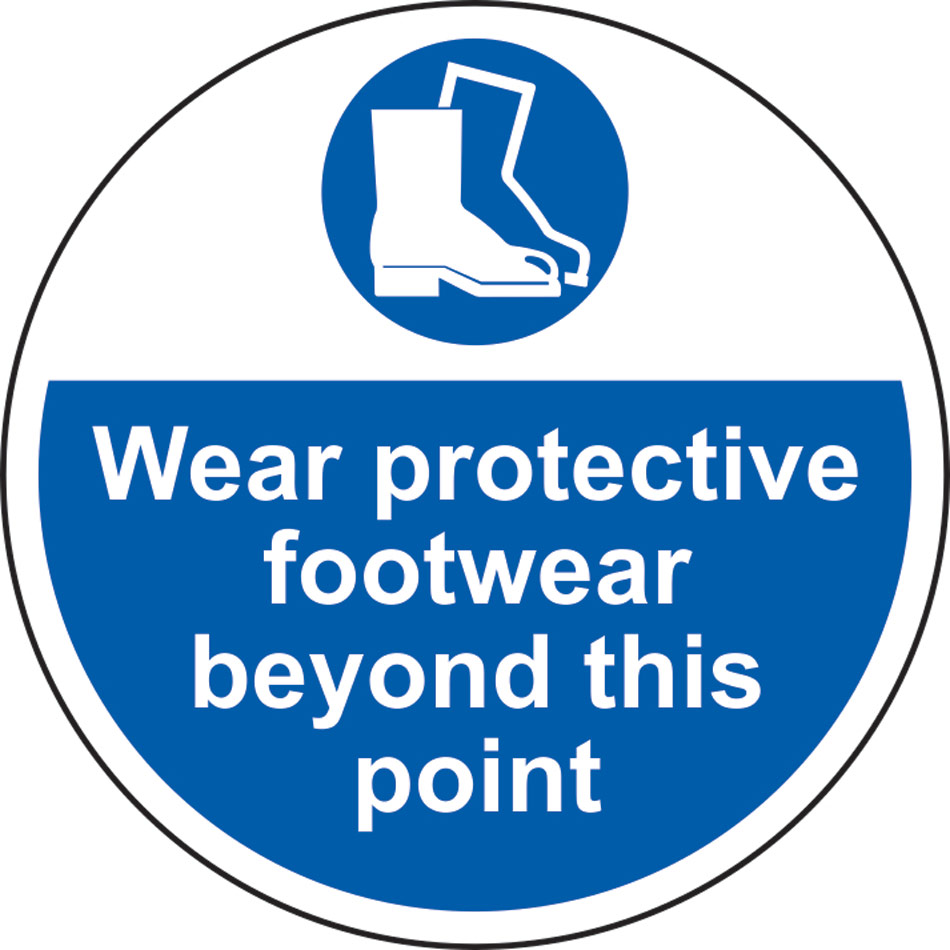 400mm dia. Wear protective footwear beyond Floor Graphic