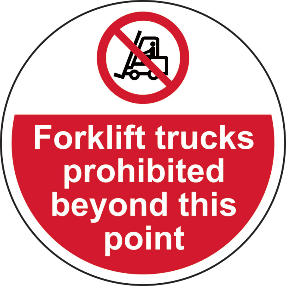 400mm dia. Forklift trucks prohibited beyond Floor Graphic