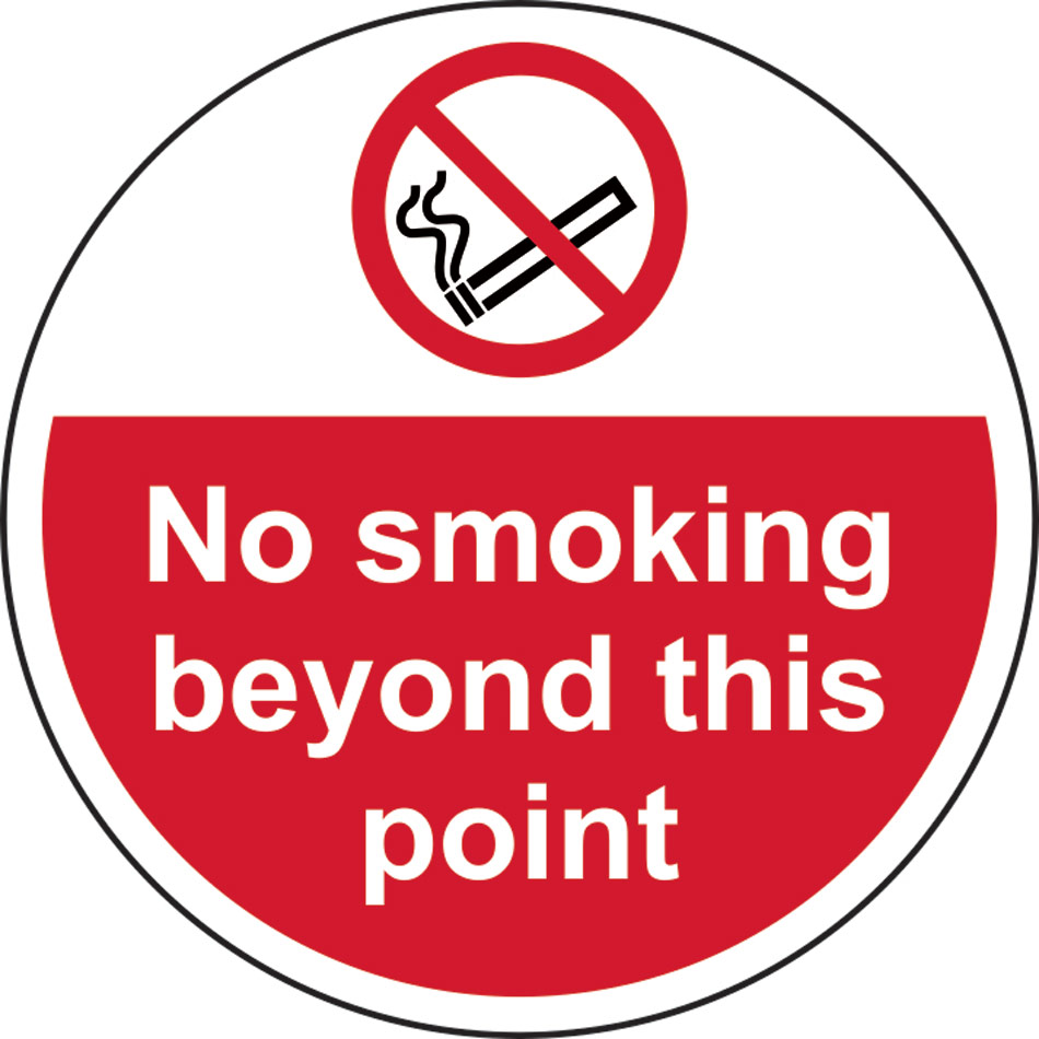 400mm dia. No smoking beyond this point Floor Graphic