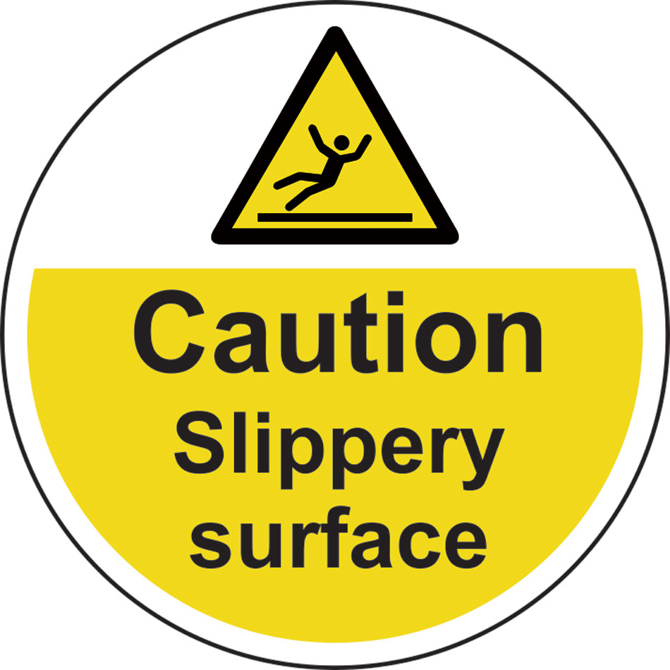 400mm dia. Caution Slippery surface Floor Graphic