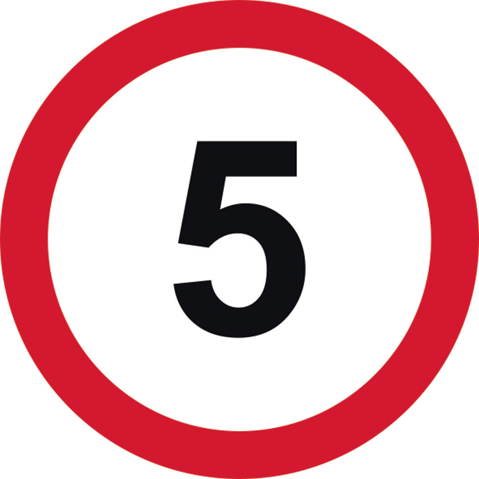 600mm dia. Dibond 5mph Road Sign (without channel)