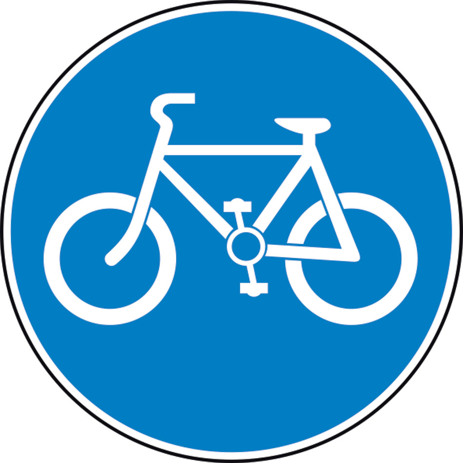 600mm dia. Dibond 'Cyclist's only' Road Sign (with channel)