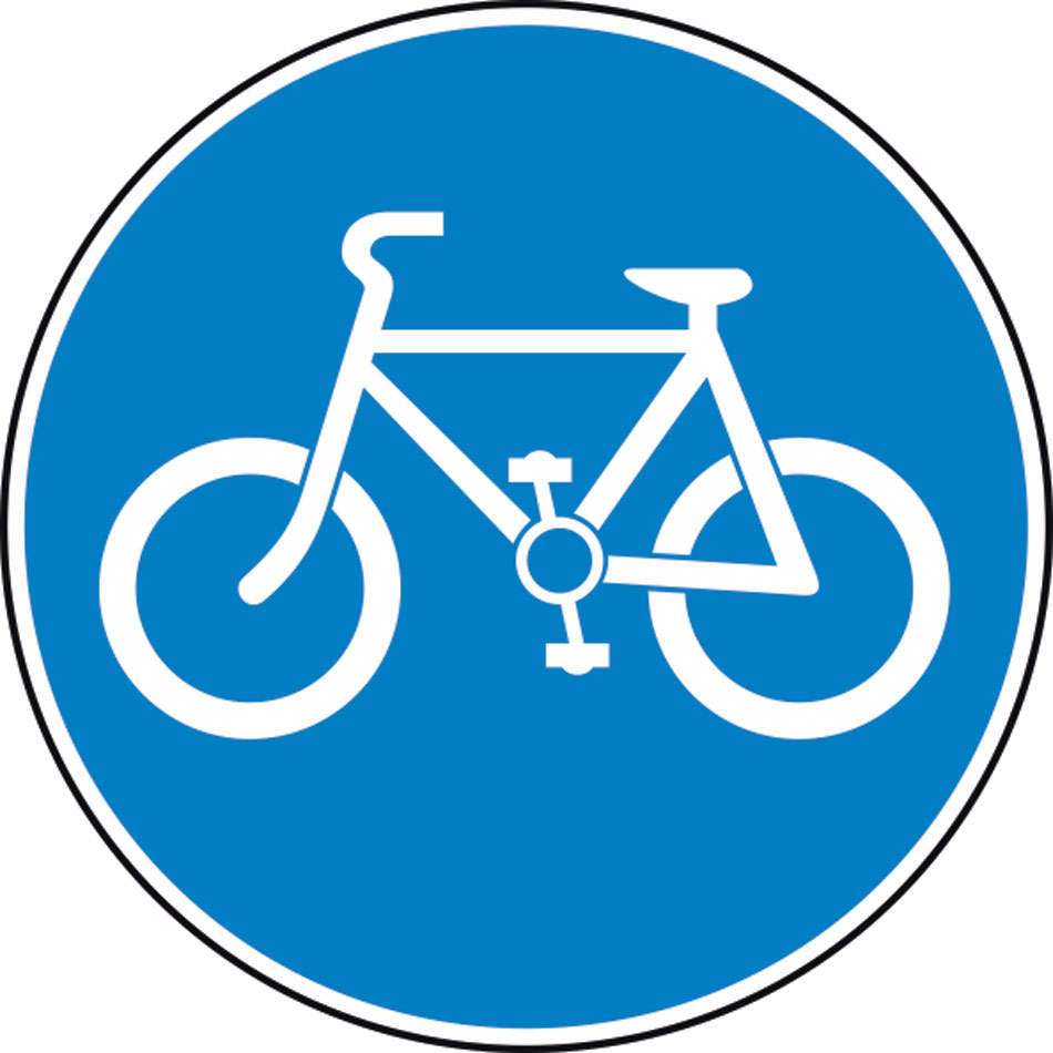 600mm dia. Dibond 'Cyclist's only' Road Sign (with channel)