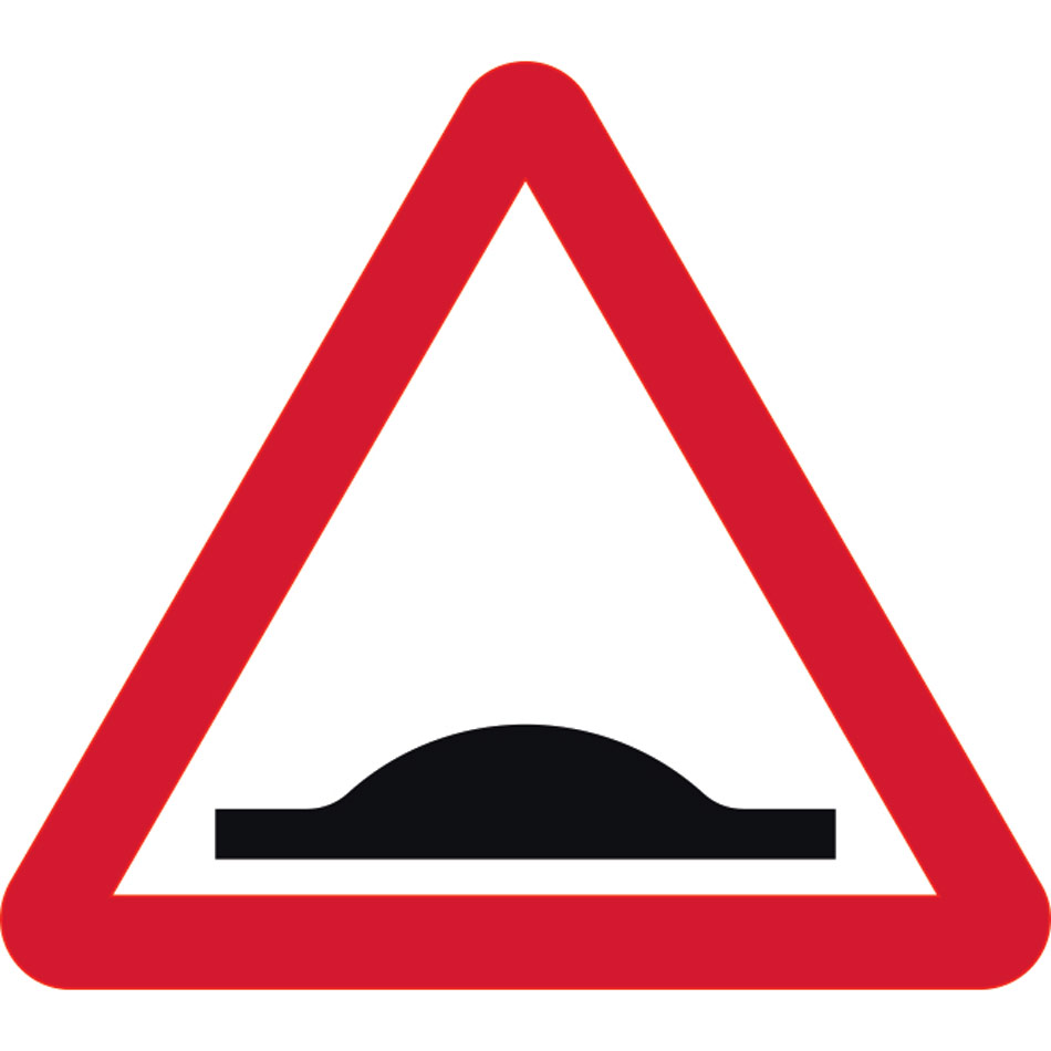 600mm tri. Dibond 'Speed Bumps' Road Sign (with channel)