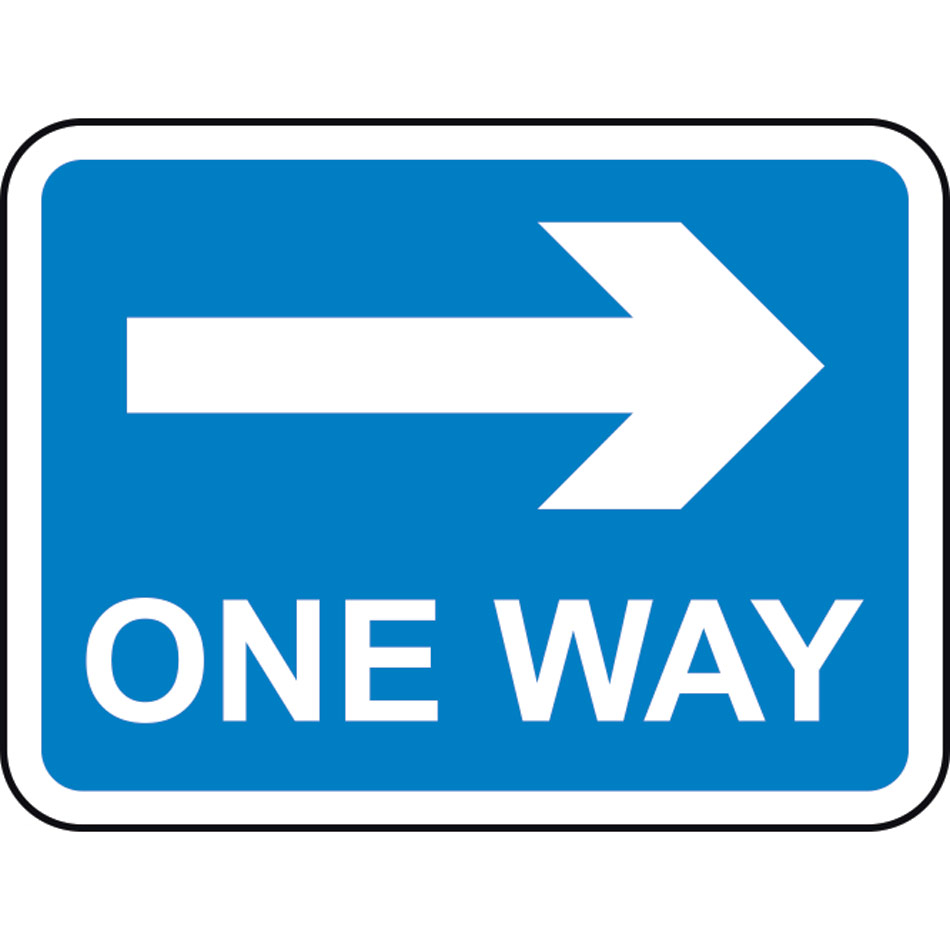 600 x 450mm Dibond 'ONE WAY Right Arrow' Road Sign (with channel)