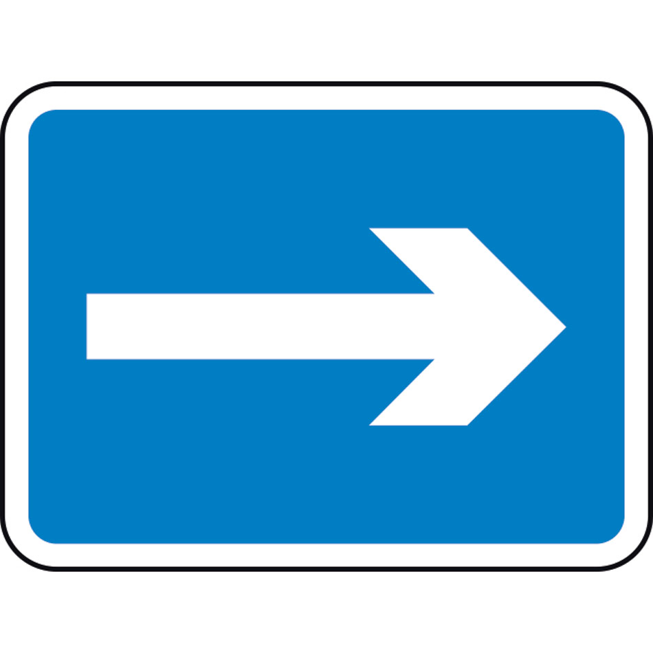 600 x 450mm Dibond Arrow Right Road Sign (with channel)
