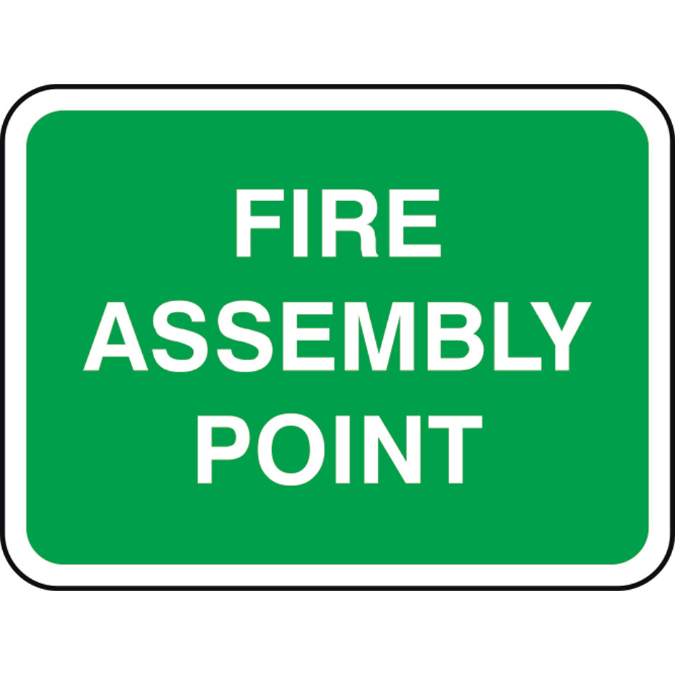 600 x 450mm Dibond 'Fire Assembly Point' Road Sign (with channel)