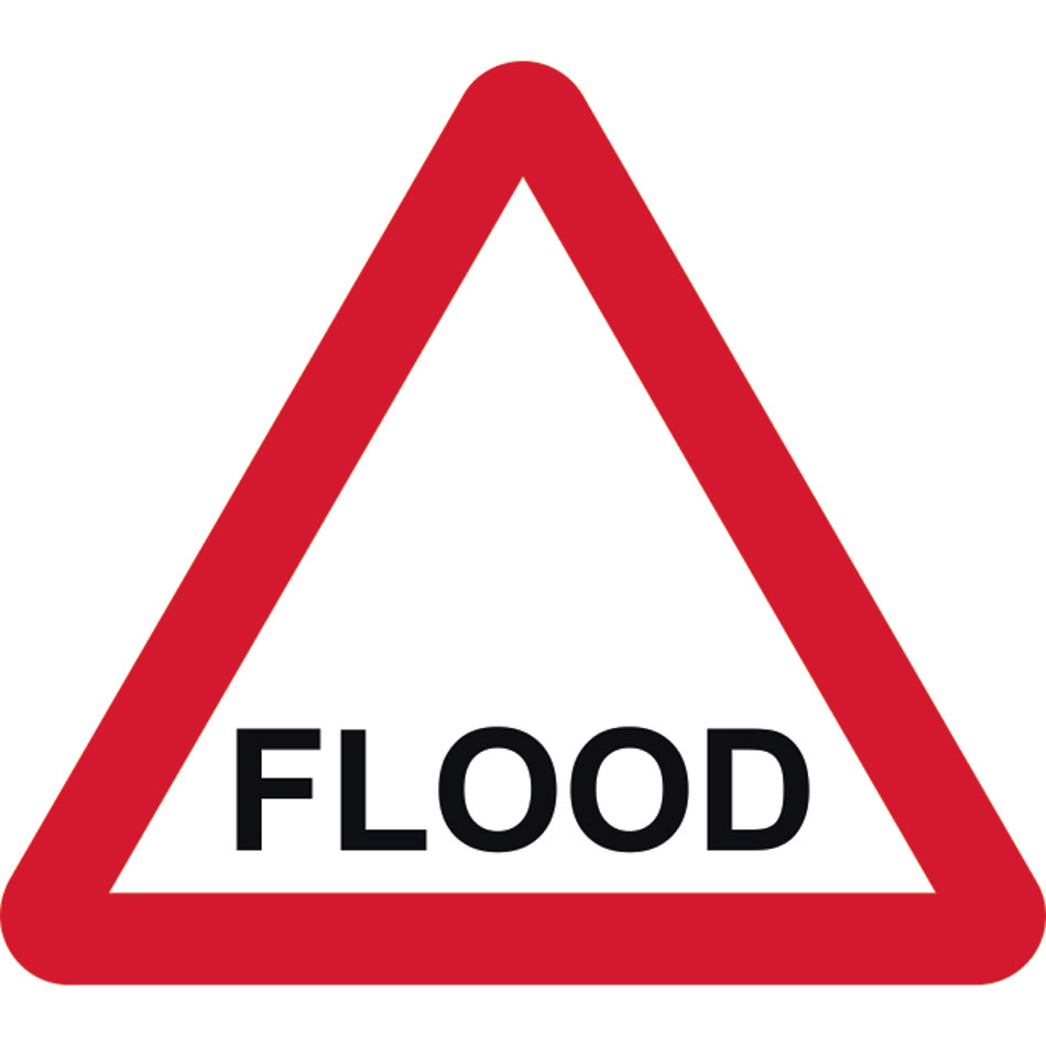 600mm tri. Temporary Sign & Frame - FLOOD