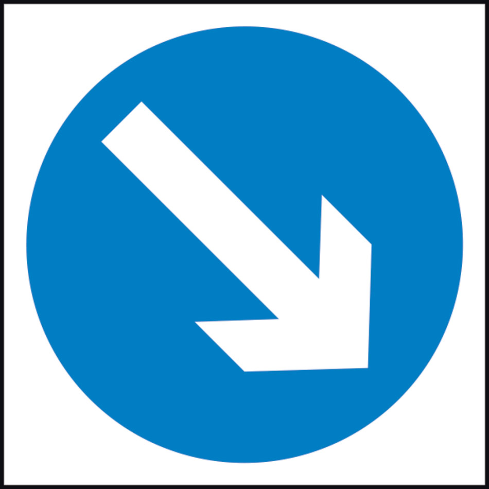 750 x 750mm Temporary Sign & Frame - Keep Right Arrow 