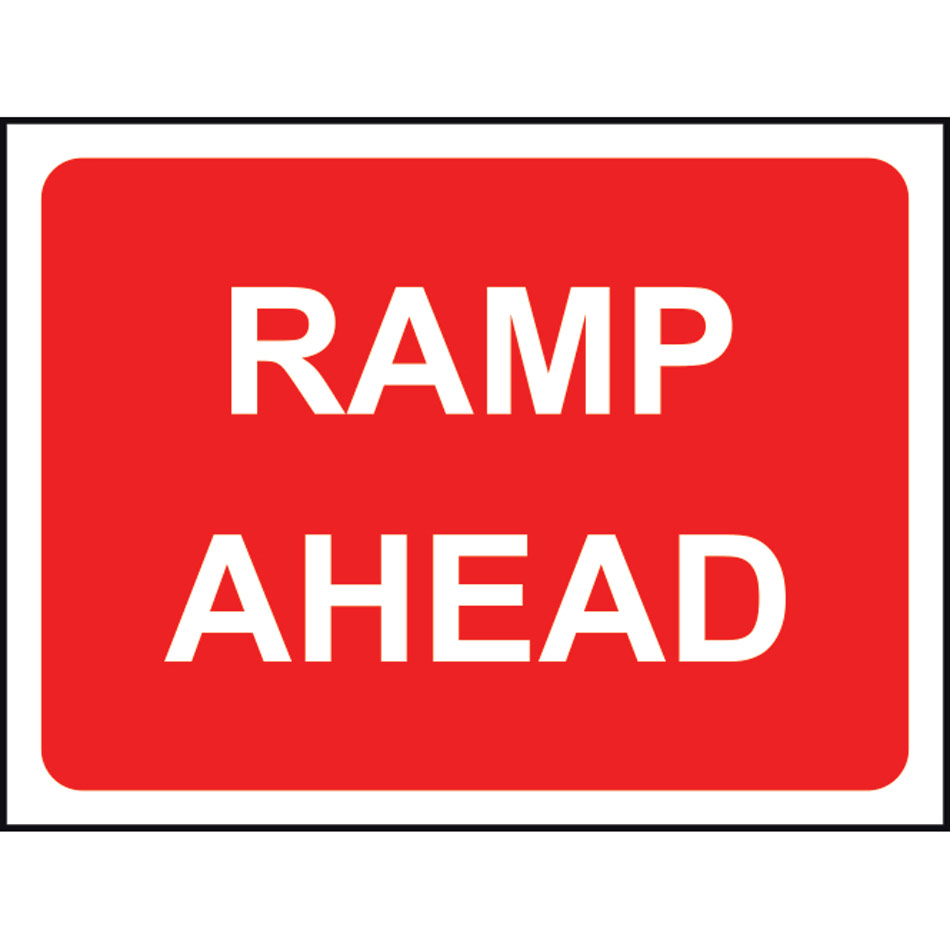 1050 x 750mm  Temporary Sign & Frame - Ramp ahead