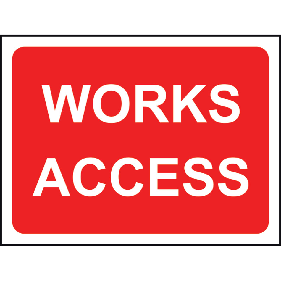 1050 x 750mm  Temporary Sign & Frame - Works access