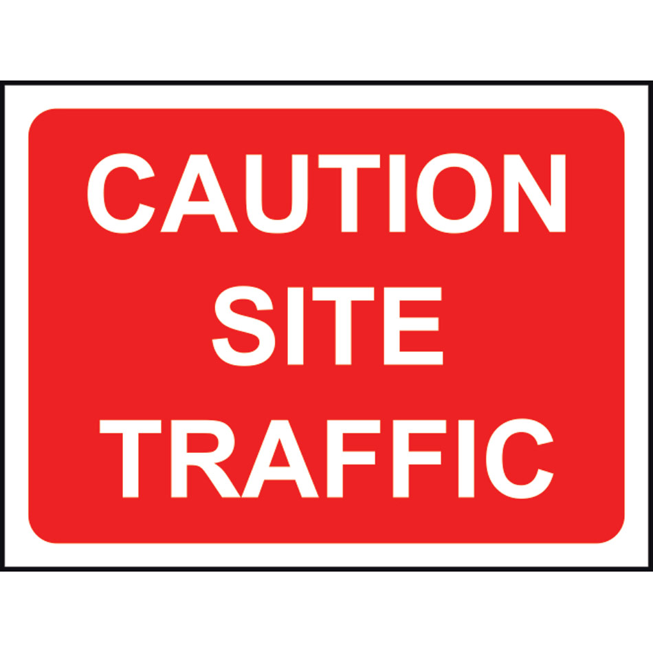 1050 x 750mm  Temporary Sign & Frame - Caution Site traffic
