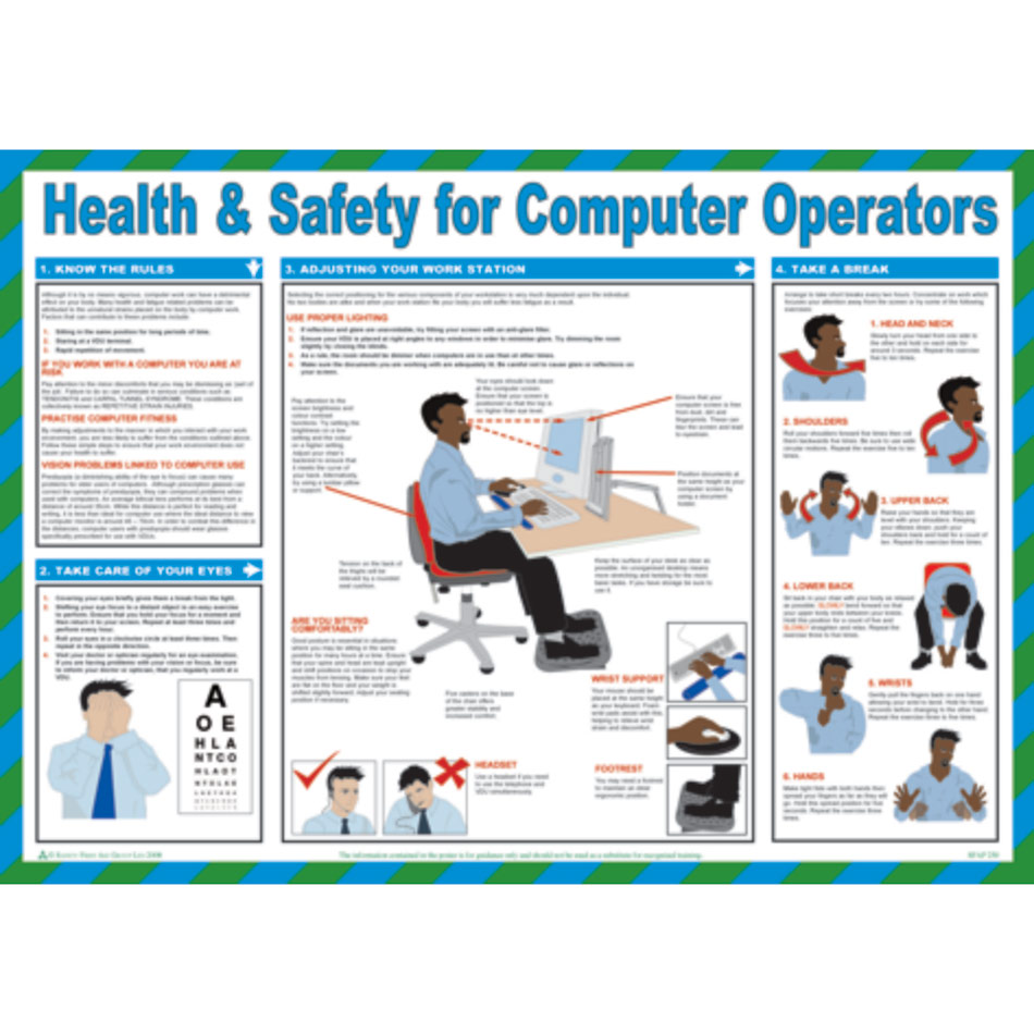 Safety Poster - Health & Safety for Computer Operators