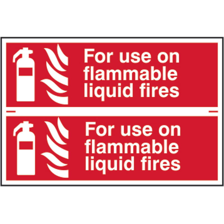 For use on all flammable liquid fires - PVC (300 x 200mm) 