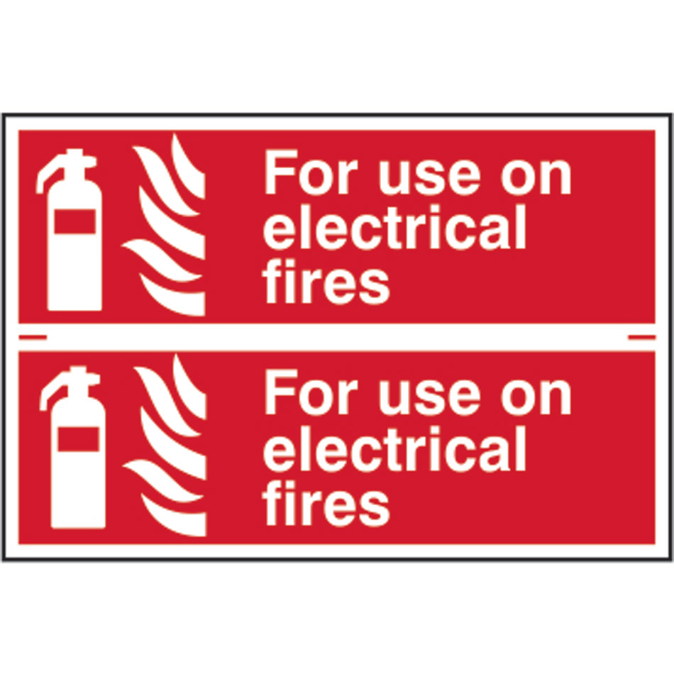 For use on electrical fires - PVC (300 x 200mm) 