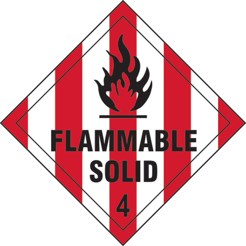Flammable Solid 4 - SAV Diamond (100 x 100mm)