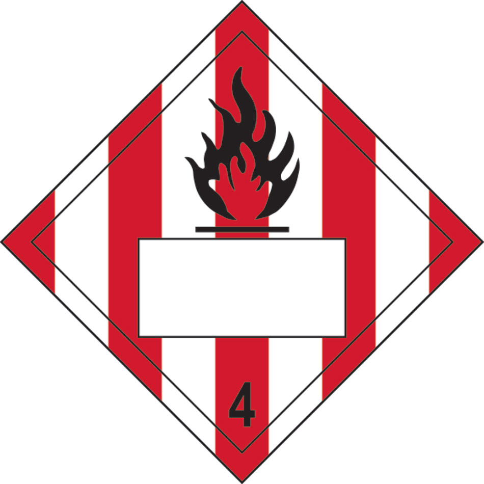 Flammable 4 Symbol Striped - SAV Placard (250 x 250mm)