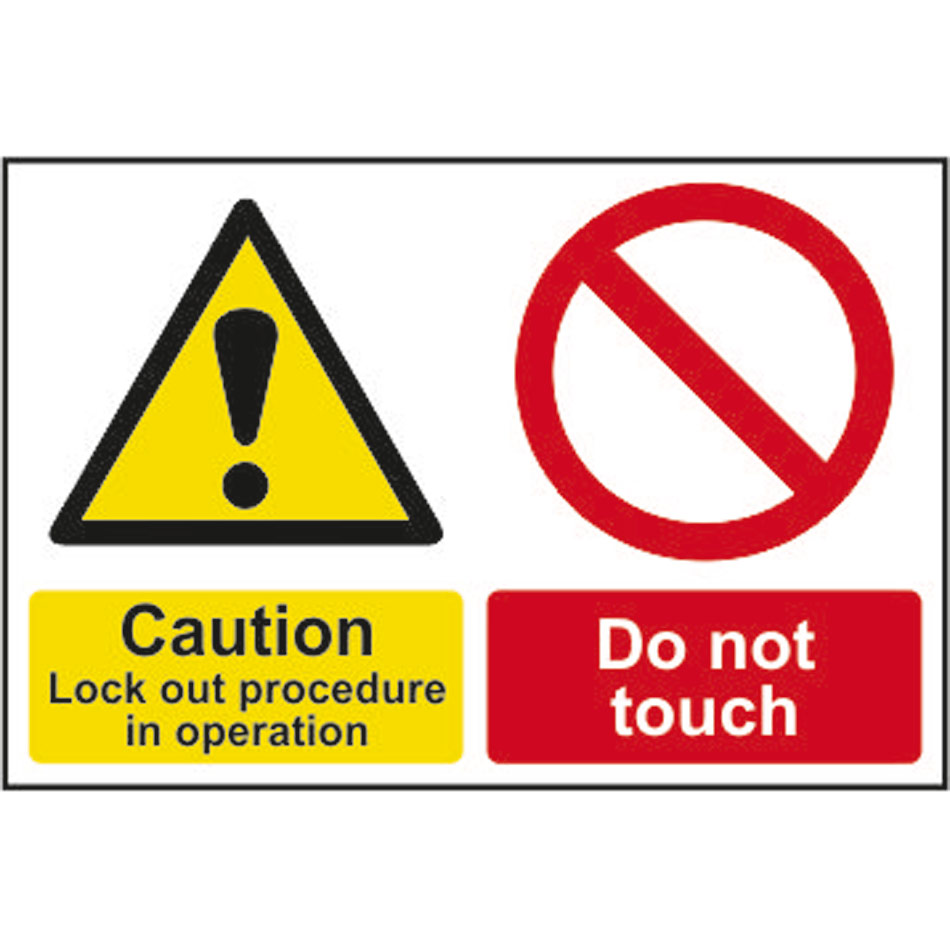 Caution Lockout procedure in operation Do not touch - MAG (225 x 150mm)
