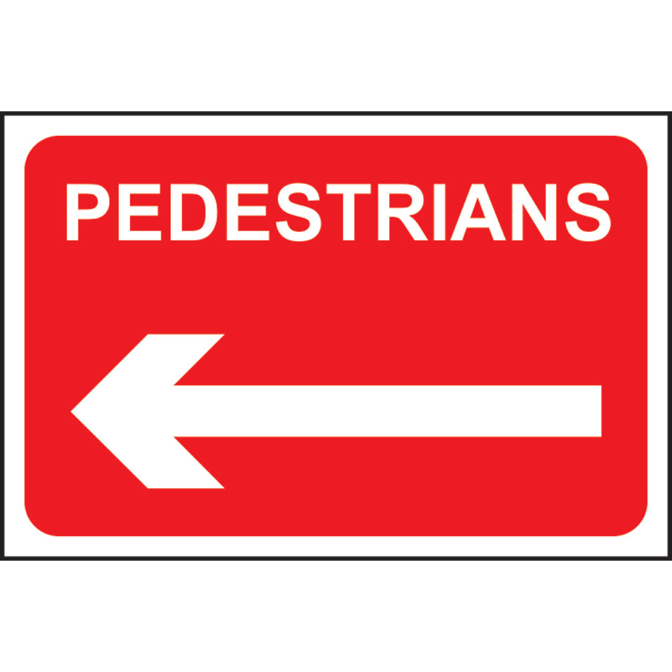 Pedestrians (arrow left) - RPVC (600 x 400mm)