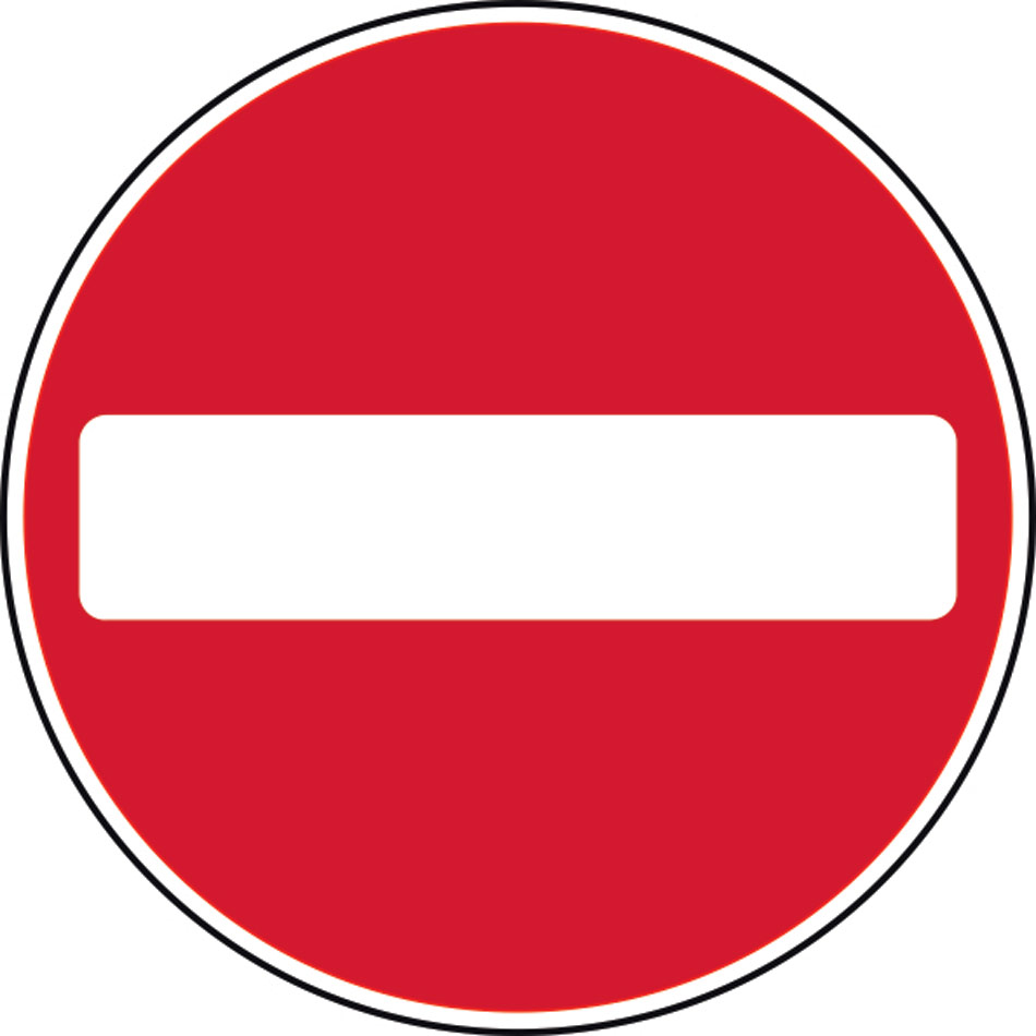 450mm dia. Dibond 'No Entry' Road Sign (with channel)